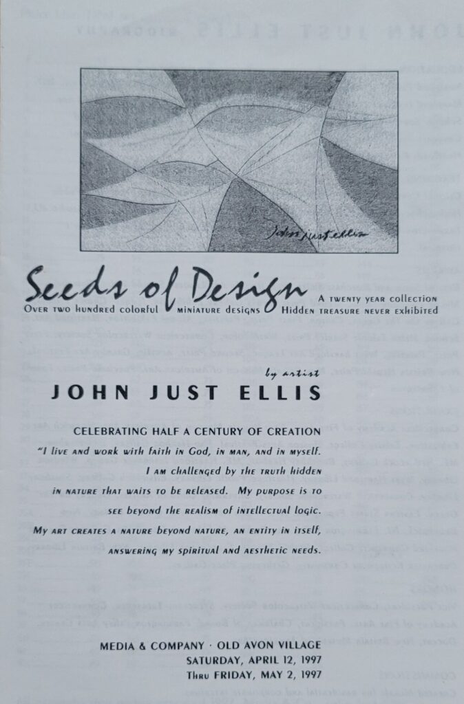 Archives PR: Artist John Just Ellis, Seeds Of Design Exhibit, Connecticut, USA